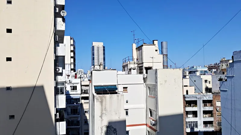 Vista de la ciudad desde el balcón