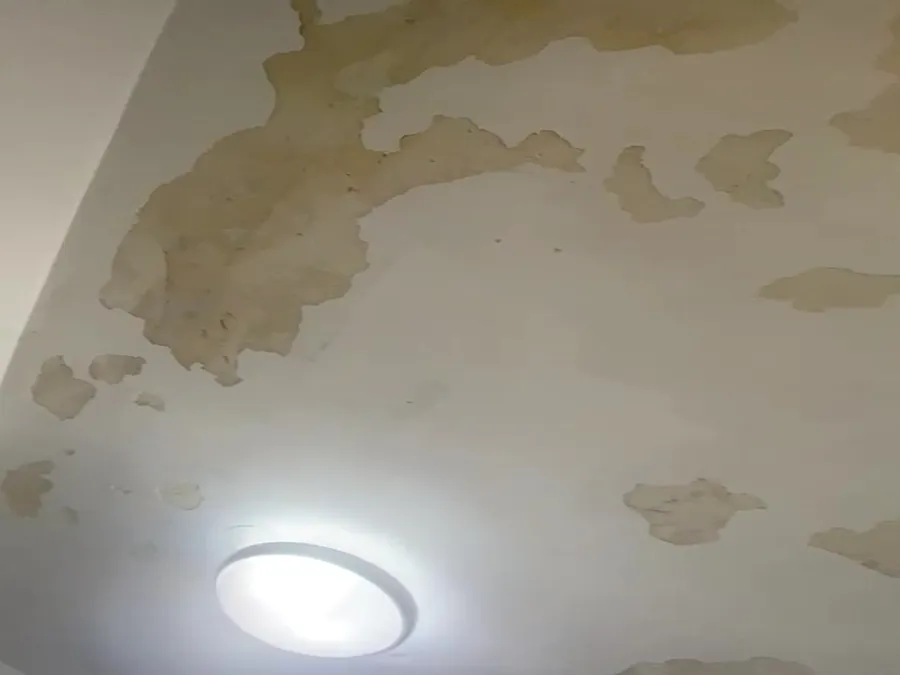 Antes: techo con la pintura descascarada